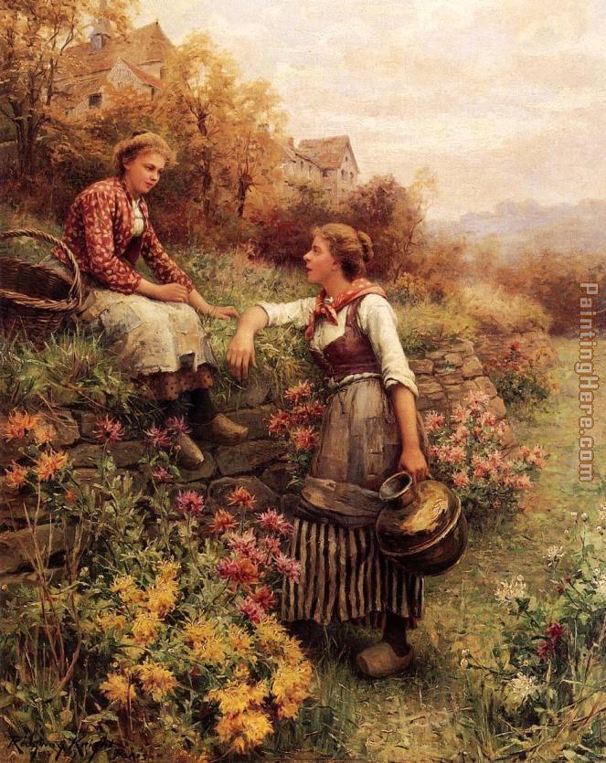 Marie and Diane painting - Daniel Ridgway Knight Marie and Diane art painting